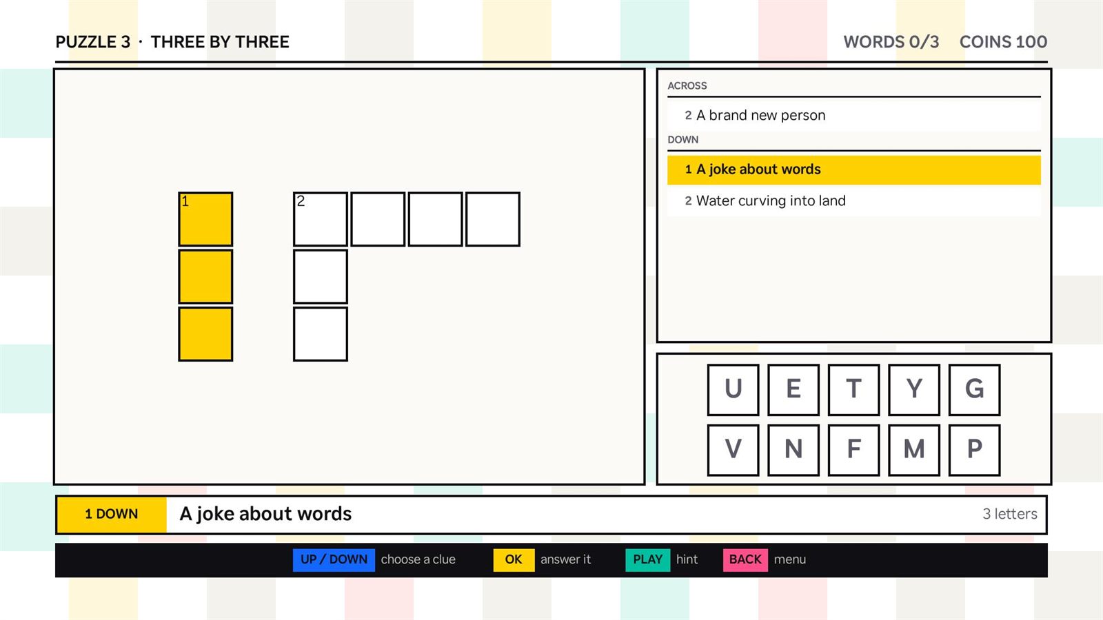 Crossword on a TV