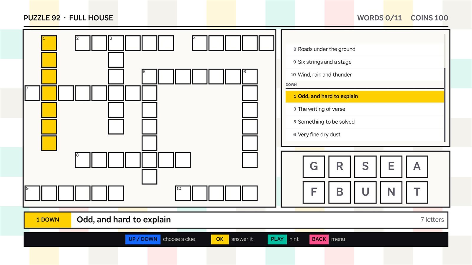 Crossword screenshot 4 on Roku TV