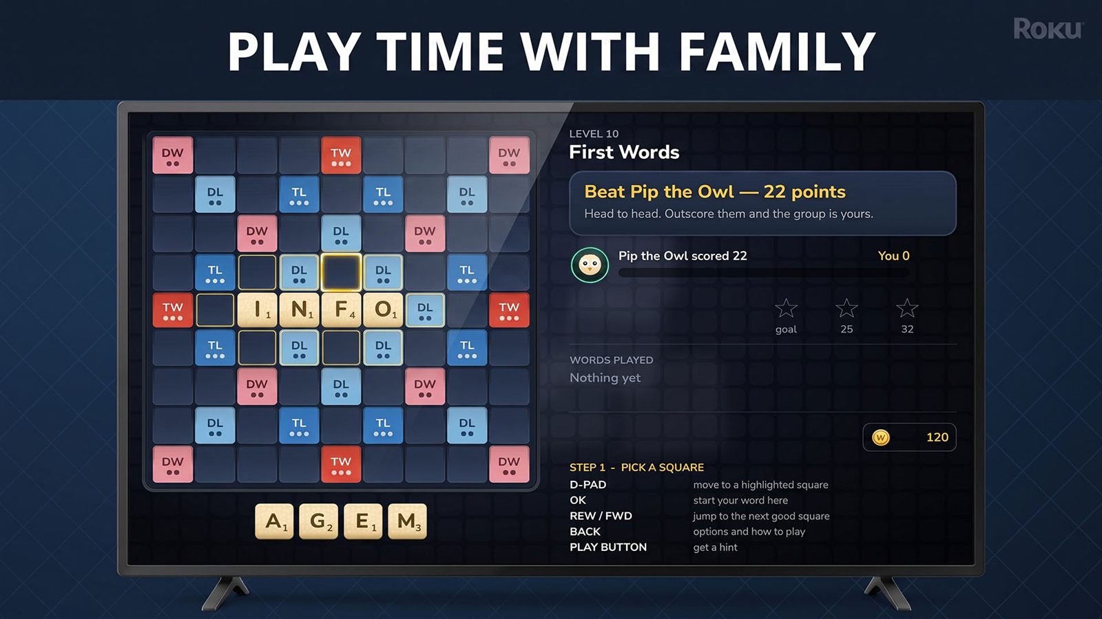 Word Find on a TV